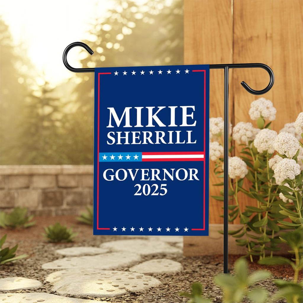Mikie Sherrill For New Jersey Governor 2025 Garden Flag, Double Sided, 2025 Governor Flag, Elections Flag, Race Red White & Blue Flag