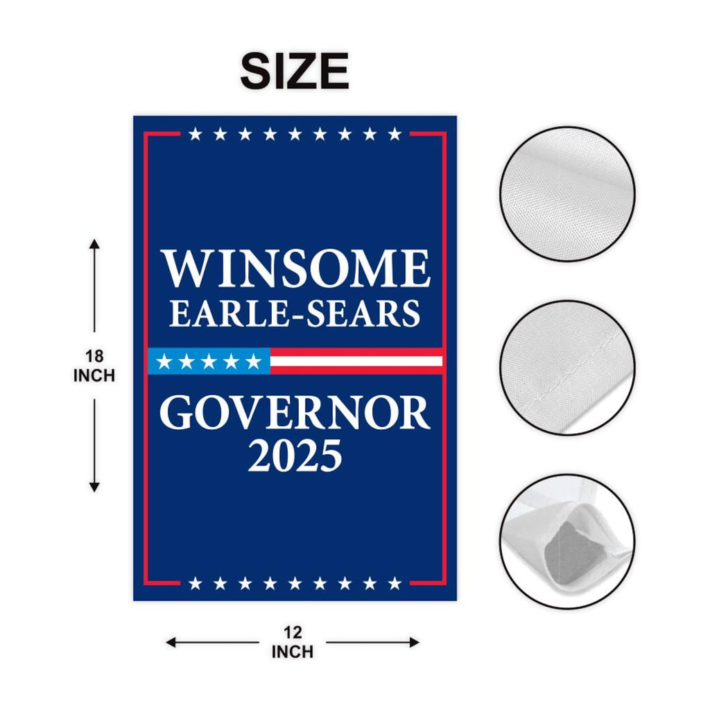 Winsome Earle-Sears For Virginia Governor 2025 Garden Flag, Double Sided, 2025 Governor Flag, Elections Sign, Race Red White & Blue Flag