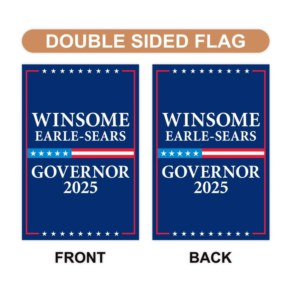 Winsome Earle-Sears For Virginia Governor 2025 Garden Flag, Double Sided, 2025 Governor Flag, Elections Sign, Race Red White & Blue Flag