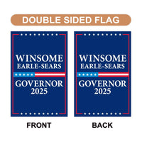 Winsome Earle-Sears For Virginia Governor 2025 Garden Flag, Double Sided, 2025 Governor Flag, Elections Sign, Race Red White & Blue Flag