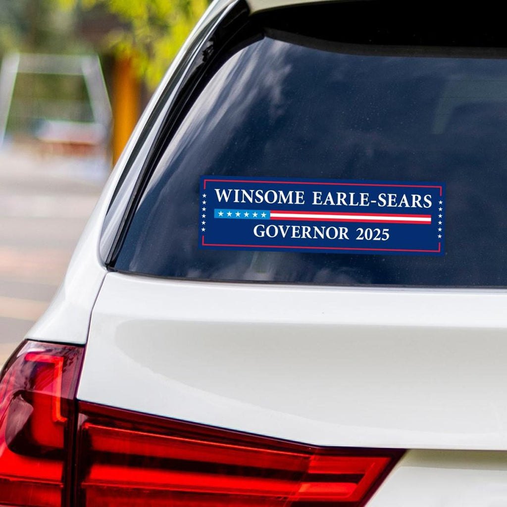 Winsome Earle-Sears For Virginia Governor 2025 Vinyl Sticker, Vote Winsome Earle-Sears Decal, Governor Elections Bumper Sticker