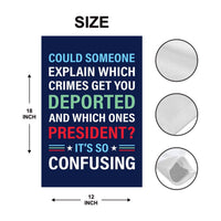 Which Crimes Get You Deported Garden Flag, 12x18 Inch Double Sided, Resist Hate, Anti-Trump Flag, Resist Racism Flag, Resist Fascism Flag
