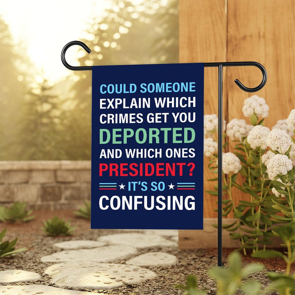 Which Crimes Get You Deported Garden Flag, 12x18 Inch Double Sided, Resist Hate, Anti-Trump Flag, Resist Racism Flag, Resist Fascism Flag