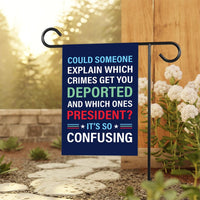 Which Crimes Get You Deported Garden Flag, 12x18 Inch Double Sided, Resist Hate, Anti-Trump Flag, Resist Racism Flag, Resist Fascism Flag