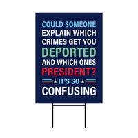 Which Crimes Get You Deported Yard Sign - Resist Hate Lawn Sign, Anti-Trump Sign, Resist Racism, Resist Fascism Yard Sign with Metal H-Stake