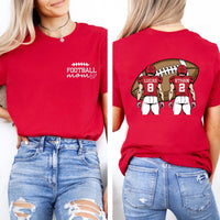 Custom Football Mom Shirt with Kids Name, Two Sided