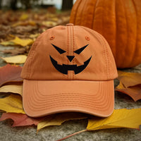 Jack-o-lantern Pumpkin Embroidered Hat, Spooky Season Baseball Cap, Halloween Costume Hat, Vintage Dad Cap, Cute Halloween Gift