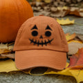 Jack-o-lantern Pumpkin Embroidered Hat, Spooky Season Baseball Cap, Halloween Costume Hat, Vintage Dad Cap, Cute Halloween Gift