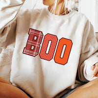 Boo Halloween Sweatshirt, Spooky Fun Fall Crewneck Tee
