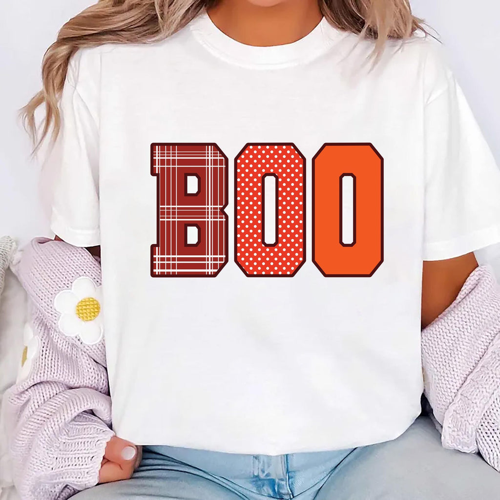 Boo Halloween Shirt, Spooky Fun Fall Crewneck Tee