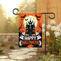 Haunted House Halloween Garden Flag, Ghost Pumpkin Bats Yard Flag, Fall Porch Decoration, Spooky Outdoor Holiday Lawn Welcome Flag