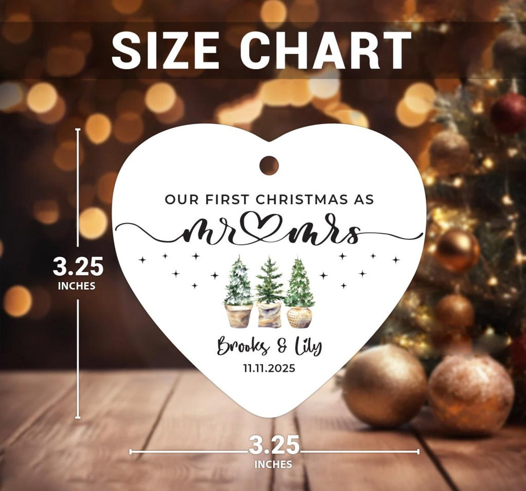 Mr and Mrs Ornament, Personalized First Christmas Married Ornament, Our 1st Christmas as Mr & Mrs Keepsake, Wedding Gift, Housewarming Idea