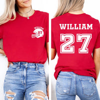 Customized Football Shirt, Your Name Football Shirt, Custom Football Mom Tee, Two Sided