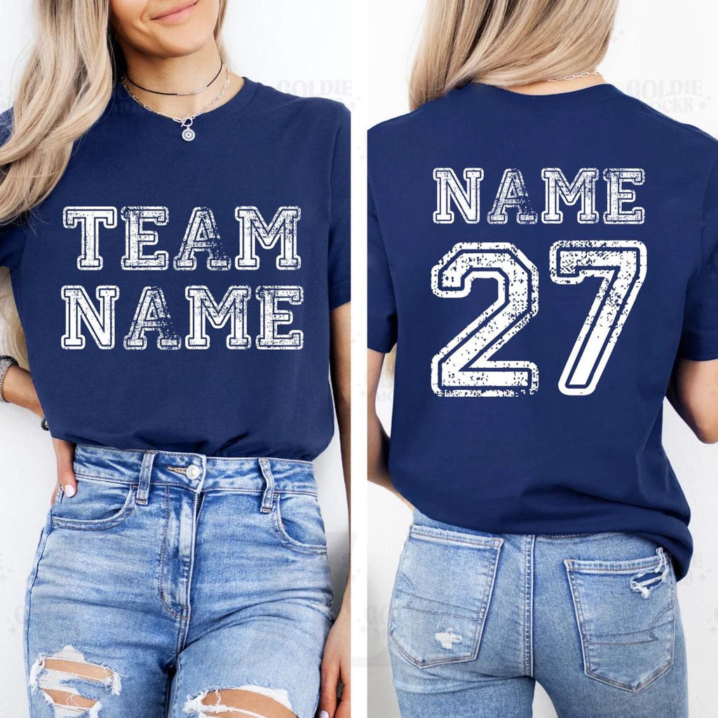 Custom Sports Team Name Shirt, Personalized Sports Shirt, Family Number Tee, Front Back