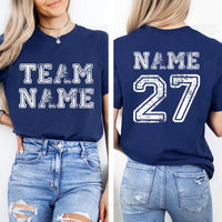Custom Sports Team Name Shirt, Personalized Sports Shirt, Family Number Tee, Front Back