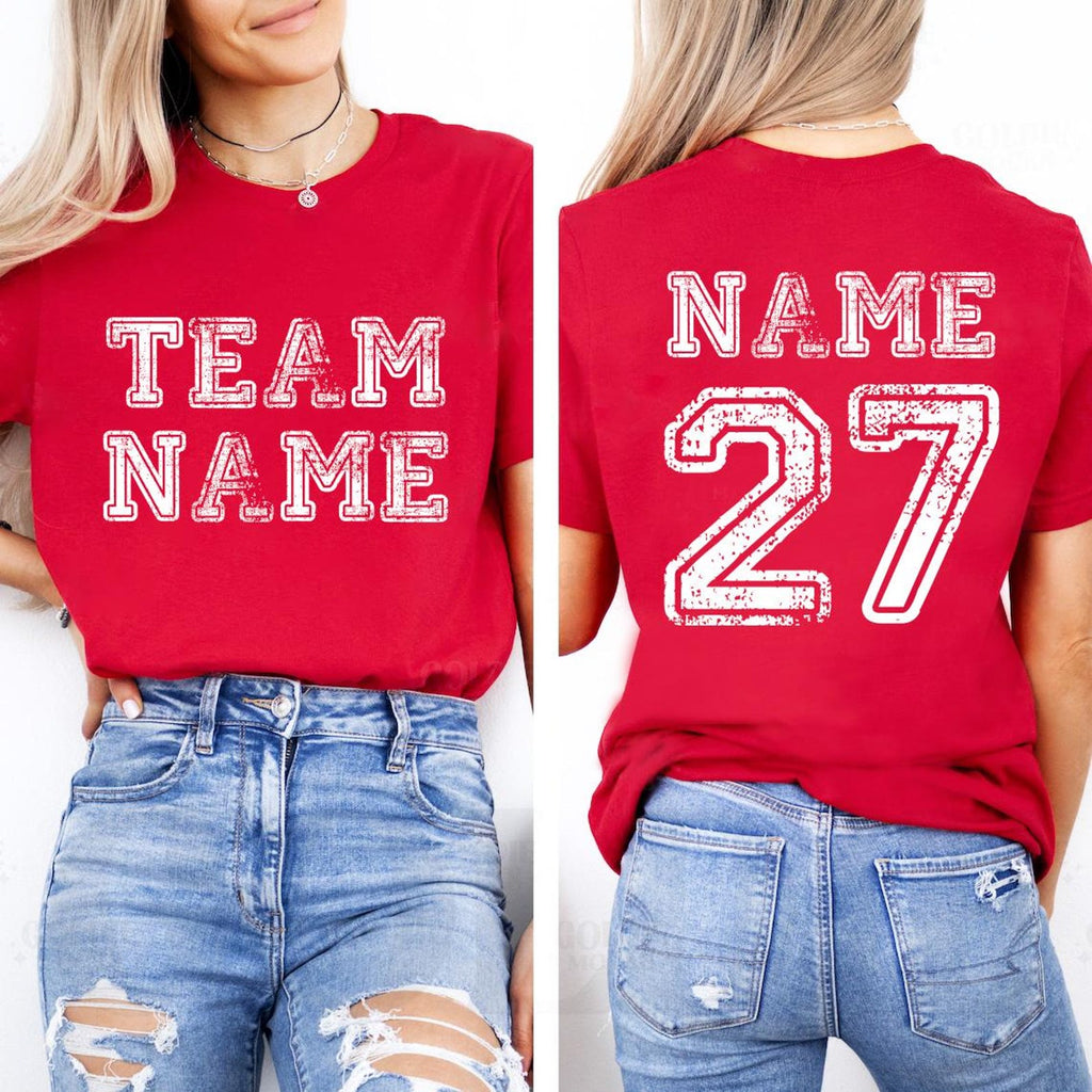 Custom Sports Team Name Shirt, Personalized Sports Shirt, Family Number Tee, Front Back