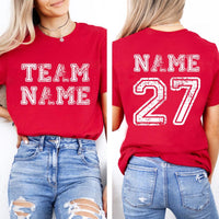 Custom Sports Team Name Shirt, Personalized Sports Shirt, Family Number Tee, Front Back