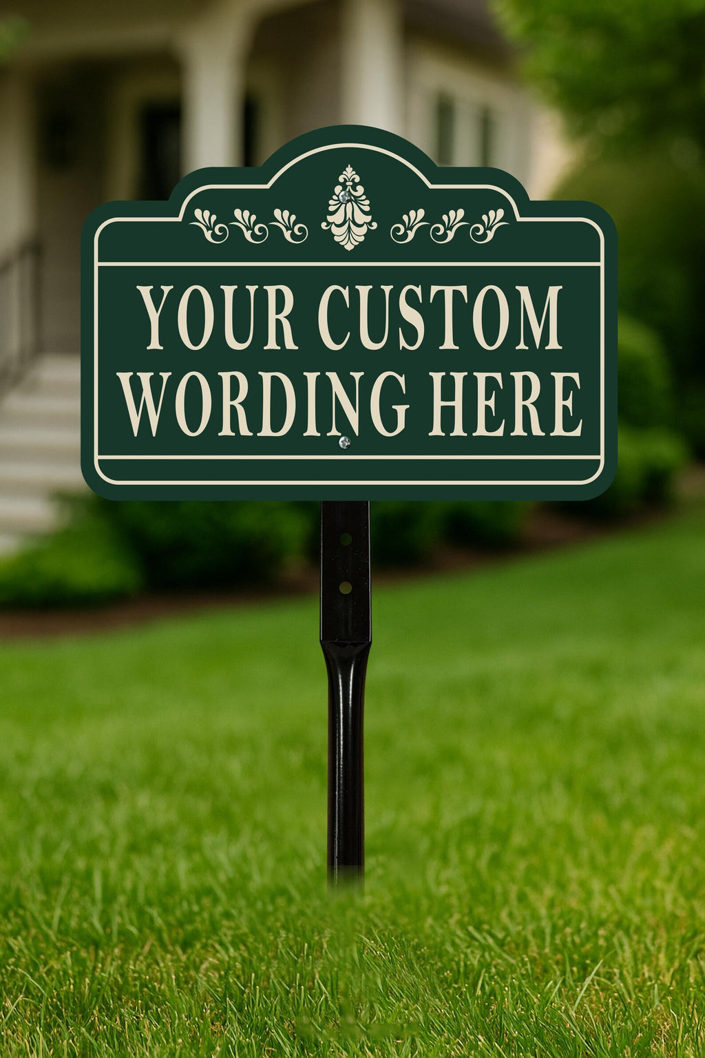 Custom Yard Sign with 16" Stake, Personalized Outdoor Aluminum Sign with Your Wording, Rust-Free Lawn Plaque for Home, Garden, or Business