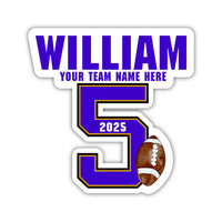 Personalized Football Locker Magnet, Custom Jersey Number School Magnet, Football Team Player Magnet Sign