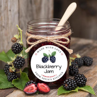 Personalized Blackberry Jam Roll Labels, Custom Blackberry Jam Product Stickers, Business Jam Labels for Jars, Canning, Lid Stickers