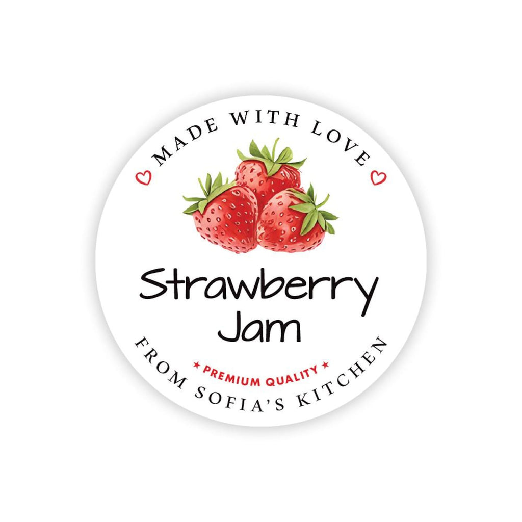 Personalized Strawberry Jam Roll Labels, Custom Strawberry Jam Product Stickers, Business Labels for Jars, Jam Canning, Lid Stickers