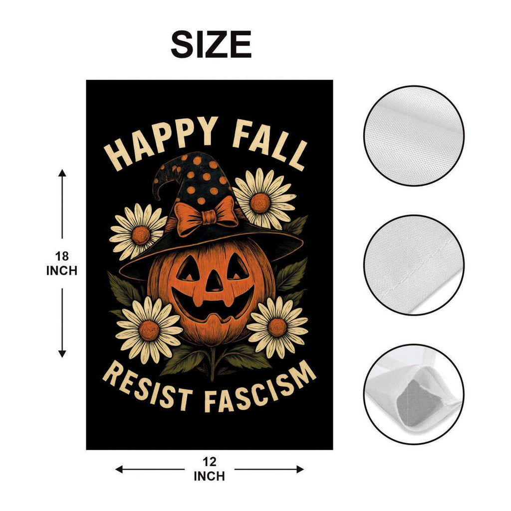 Resist Fascism Anti-Trump Halloween Garden Flag, Political Protest Flag, Resist Hate Flag, Anti-Trump Flag, Resist Racism Flag