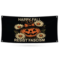 Resist Fascism Anti-Trump Halloween Fall Banner Sign - 13 Oz Resist Hate, Resist Racism Vinyl Banner with Metal Grommets