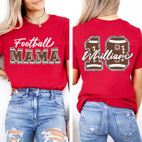 Personalized Football Mom Shirt, Custom Gameday Football Shirt, Football Mama Tee, Front Back