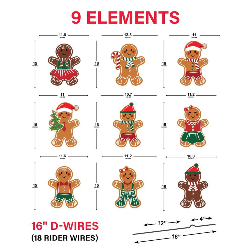 Christmas Gingerbread Man Yard Signs with Metal Stakes, Holiday Lawn Decorations, Outdoor Patio Garden Walkway Xmas Party Décor