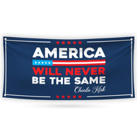 Charlie Kirk Banner Sign, Justice For Charlie Kirk Political Sign, A True Patriot Charlie Kirk Vinyl Banner with Metal Grommets