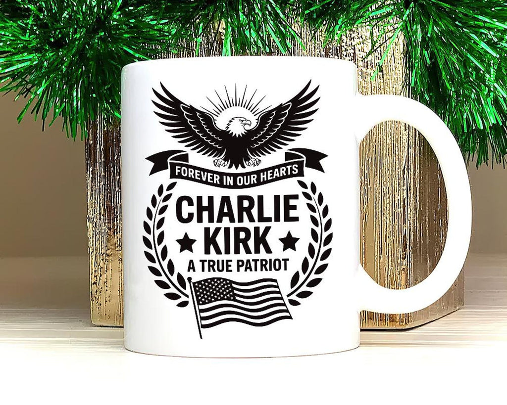 A True Patriot Charlie Kirk Ceramic Mug, Justice for Charlie Coffee Cup, Charlie Kirk Freedom Mug, Charlie Kirk Is My Hero Gift Idea