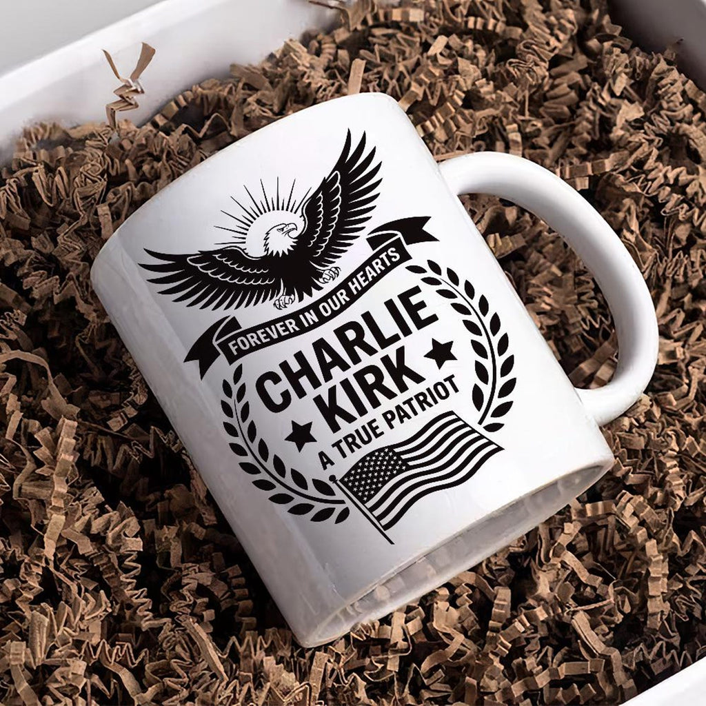 A True Patriot Charlie Kirk Ceramic Mug, Justice for Charlie Coffee Cup, Charlie Kirk Freedom Mug, Charlie Kirk Is My Hero Gift Idea