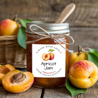Personalized Apricot Jam Roll Labels, Custom Apricot Jam Product Stickers, Business Apricot Jam Labels for Jars, Canning, Lid Stickers