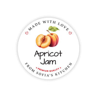 Personalized Apricot Jam Roll Labels, Custom Apricot Jam Product Stickers, Business Apricot Jam Labels for Jars, Canning, Lid Stickers