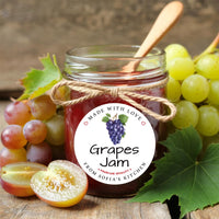 Personalized Grape Jam Roll Labels, Custom Grape Jelly Product Stickers, Business Grape Jelly Labels for Jars, Canning, Lid Stickers