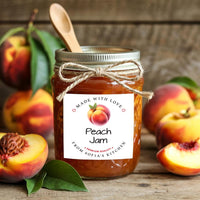 Personalized Peach Jam Roll Labels, Custom Peach Jam Product Stickers, Business Peach Jam Labels for Jars, Peach Jam Canning, Lid Stickers