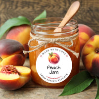 Personalized Peach Jam Roll Labels, Custom Peach Jam Product Stickers, Business Peach Jam Labels for Jars, Peach Jam Canning, Lid Stickers