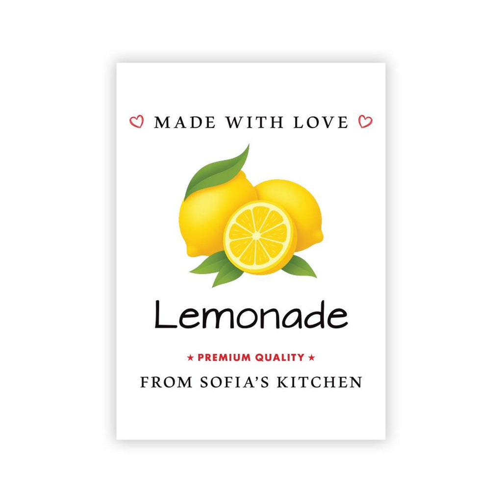 Personalized Lemonade Roll Labels, Custom Lemonade Product Stickers, Business Labels for Bottles & Jars, Homemade, Canning, Lid Stickers