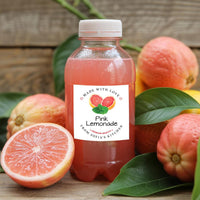 Personalized Pink Lemonade Roll Labels, Custom Pink Lemonade Product Stickers, Business Labels for Bottles & Jars, Canning, Lid Stickers