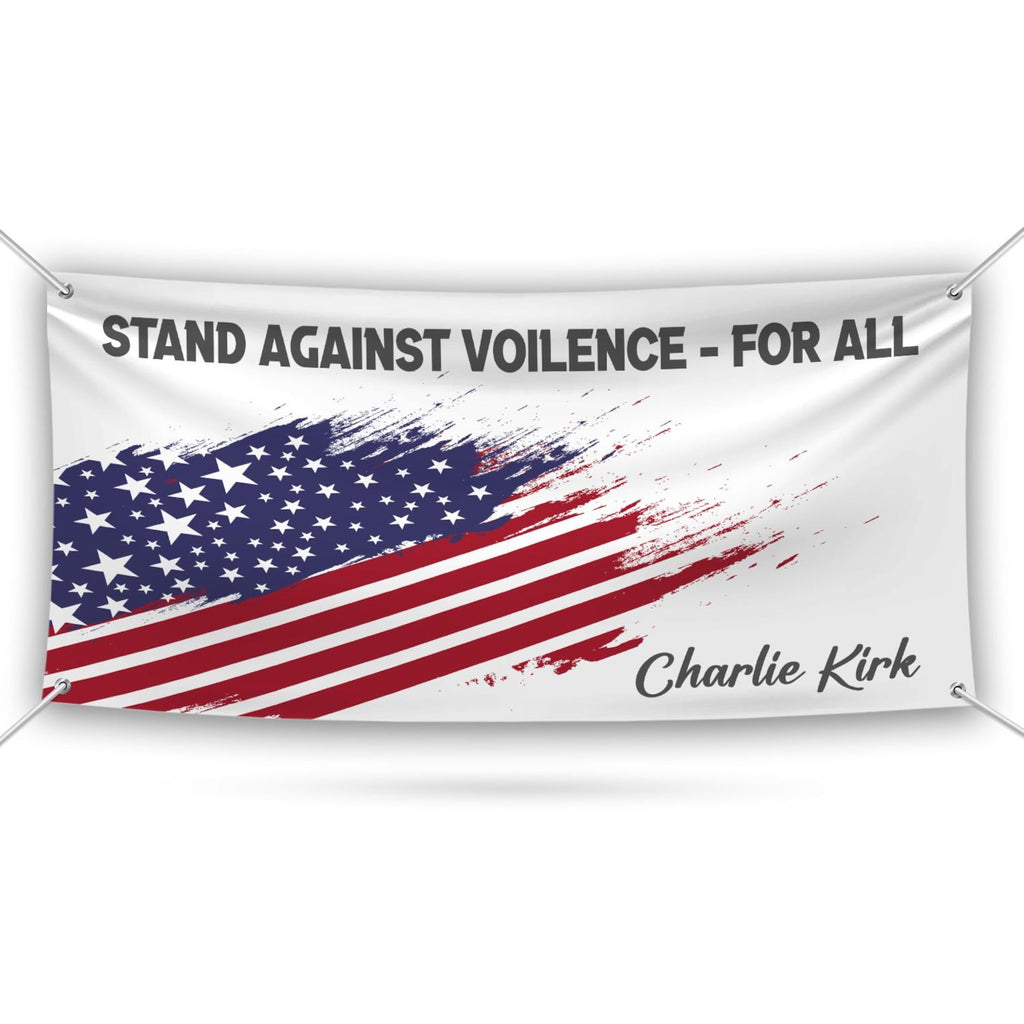Charlie Kirk Is My Hero Banner Sign, Justice For Charlie Kirk Political Sign, A True Patriot Charlie Kirk Vinyl Banner with Metal Grommets