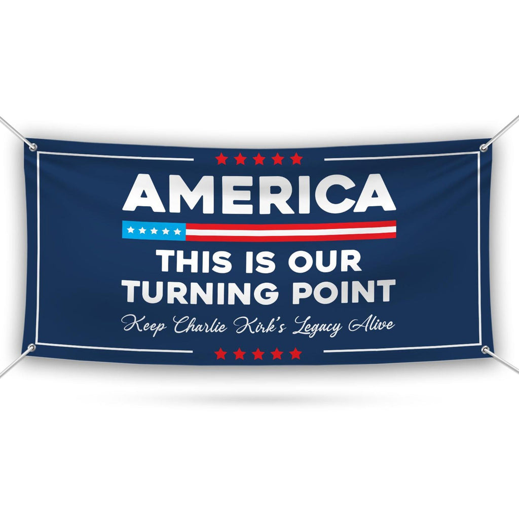 Charlie Kirk Is My Hero Banner Sign, Justice For Charlie Kirk Political Sign, A True Patriot Charlie Kirk Vinyl Banner with Metal Grommets