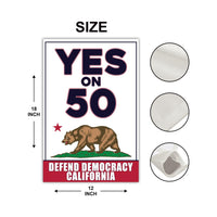 Yes on Prop 50 Garden Flag, Election Rigging Response Act Yard Flag, Anti-Gerrymandering California Flag, Political Outdoor Lawn Banner