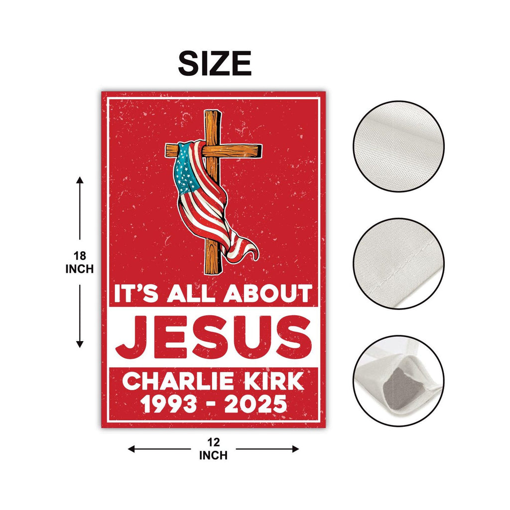 Justice for Charlie Garden Flag, A True Patriot Charlie Kirk Yard Flag, Charlie Kirk Is My Hero Outdoor Flag, Charlie Kirk Freedom Flag