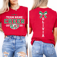 Personalized Cheer Team Name Shirt, Custom Cheerleader Gift Shirt, Cheer Mom with Name Tee, Front Back
