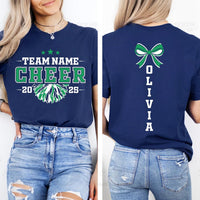 Personalized Cheer Team Name Shirt, Custom Cheerleader Gift Shirt, Cheer Mom with Name Tee, Front Back