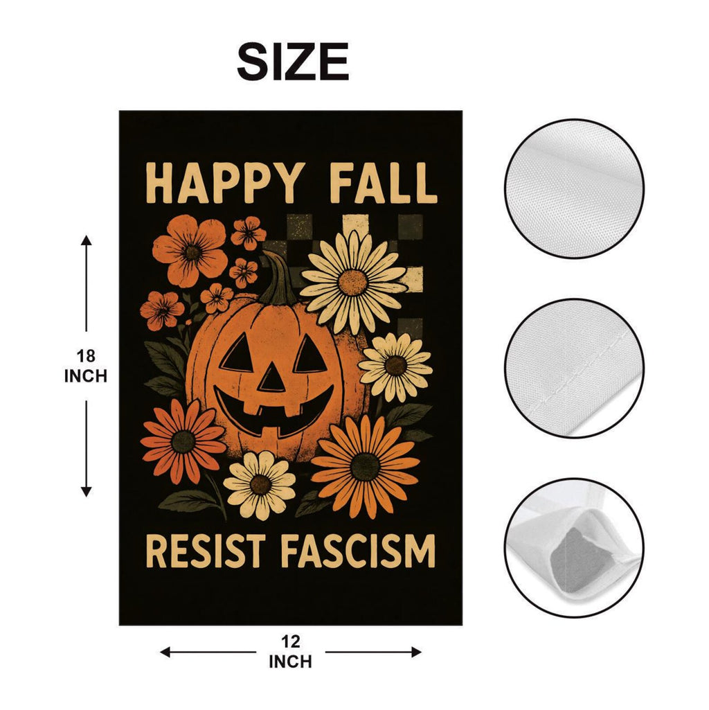 Resist Fascism Anti-Trump Halloween Garden Flag, Political Protest Flag, Resist Hate Flag, Anti-Trump Flag, Resist Racism Flag