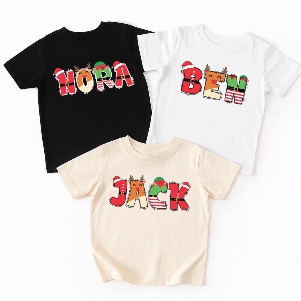 Custom Christmas Kids Shirt, Personalized Christmas Name Shirt, Toddler Christmas Tee
