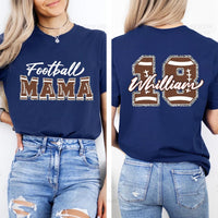 Personalized Football Mom Shirt, Custom Gameday Football Shirt, Football Mama Tee, Front Back