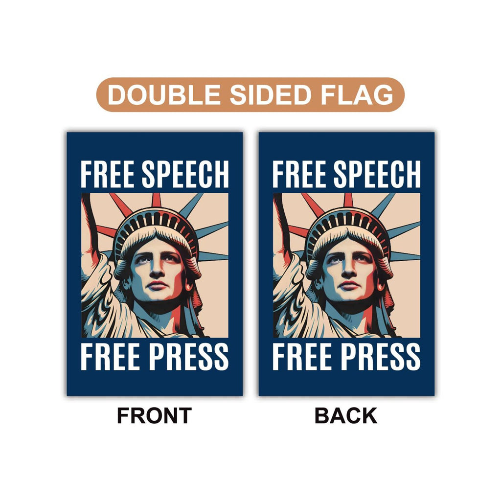 Free Speech Free Press Protect Democracy Garden Flag, Double Sided, Resist Hate, Anti-Trump, Resist Racism, Resist Fascism, Political Flag