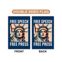 Free Speech Free Press Protect Democracy Garden Flag, Double Sided, Resist Hate, Anti-Trump, Resist Racism, Resist Fascism, Political Flag